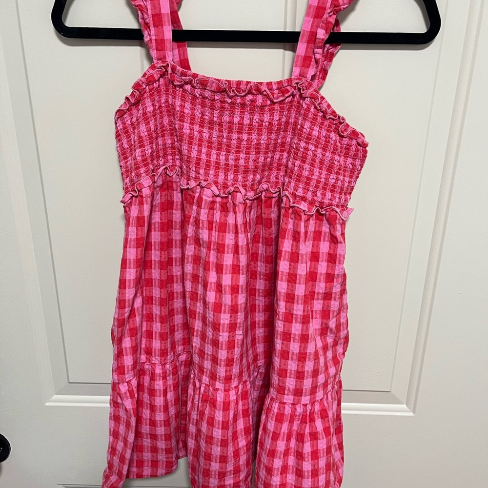 Cat & Jack Pink Plaid Kids Casual Dress